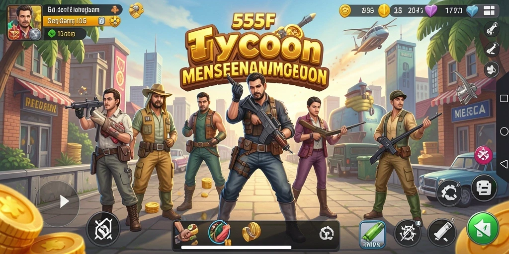 Gameplay seru dari 555F yang menampilkan manajemen bisnis.