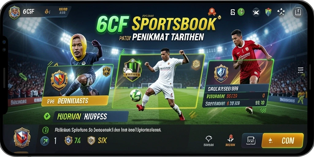 Tampilan seru taruhan olahraga di aplikasi 6CF.