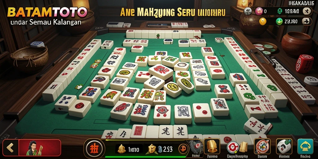 Tangkapan layar menunjukkan gameplay Mahjong yang seru dan interaktif.