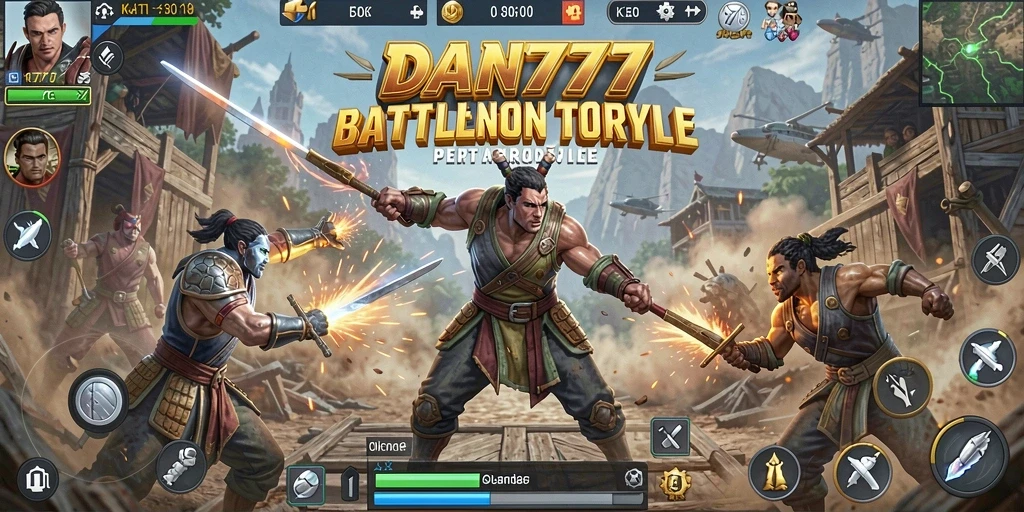 Screenshot menunjukkan aksi seru dalam pertempuran Battle Royale.
