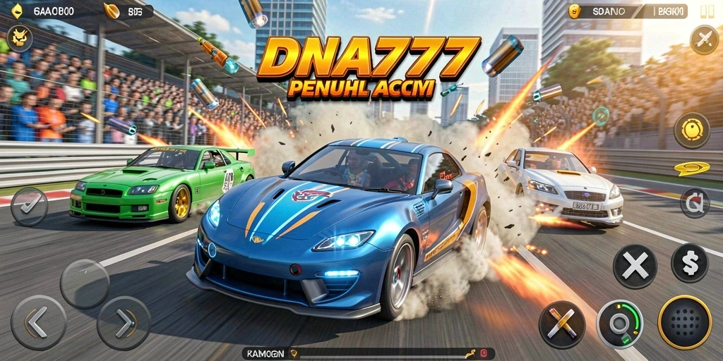 Tampilan gameplay menegangkan dalam balapan cepat DNA777.