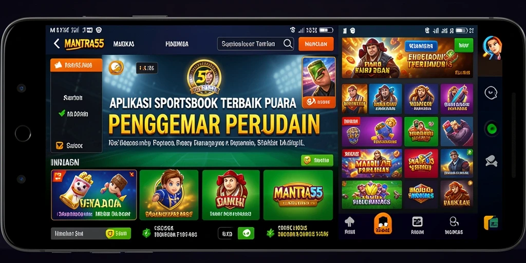 Tampilan screenshot utama MANTRA55 dengan gameplay Sportsbook yang menarik.