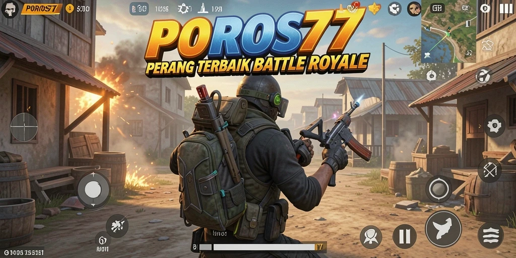 Tangkapan layar menunjukkan aksi intens dalam gameplay Battle Royale.