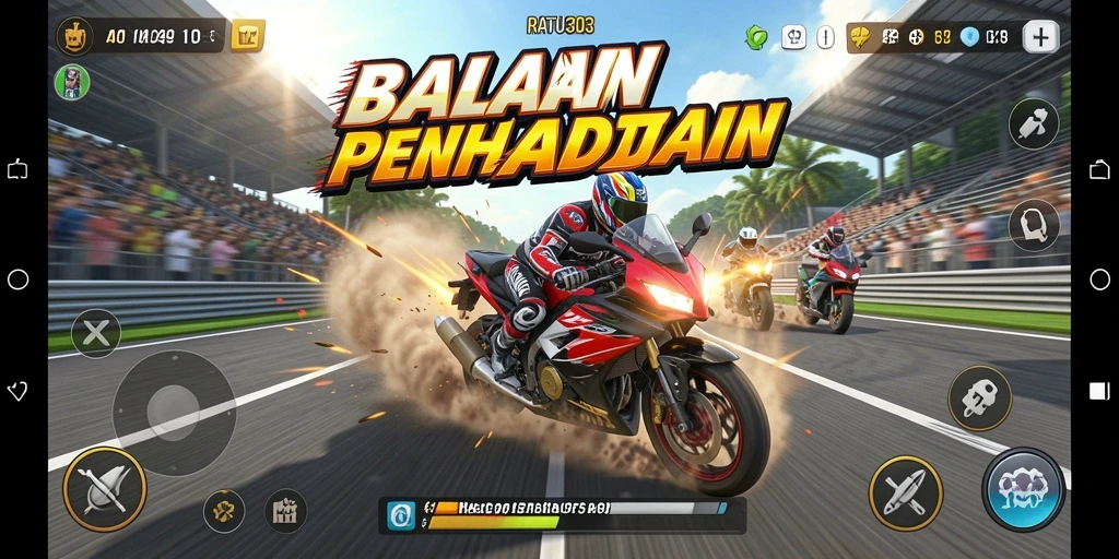 Tampilan gameplay yang seru dari balapan motor di RATU303.