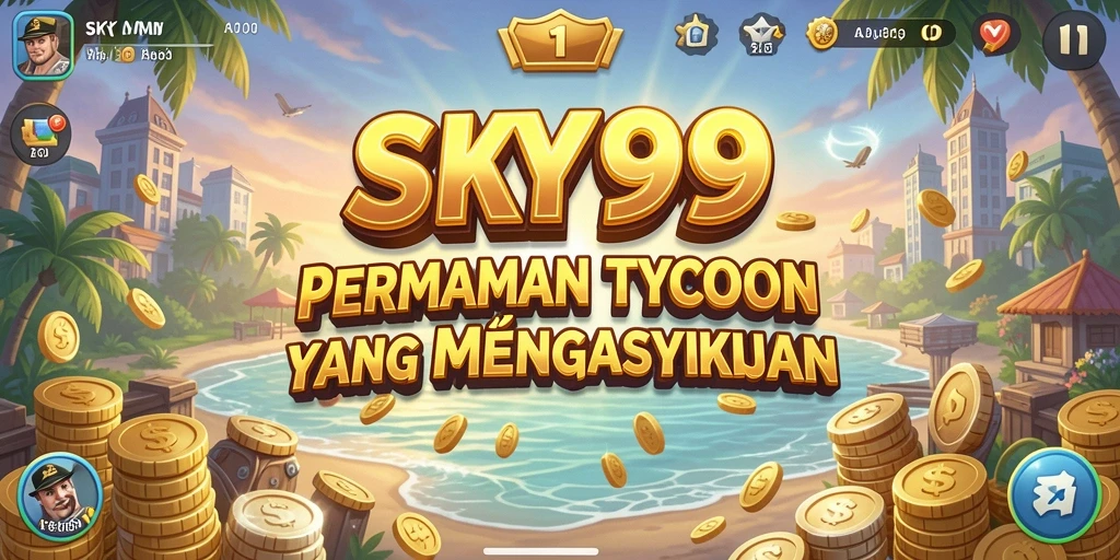 Tampilan gameplay SKY99 yang menampilkan manajemen bisnis yang seru.
