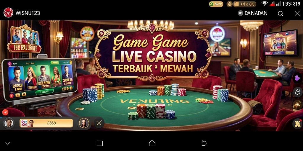 Tampilan gameplay live casino yang penuh aksi di WISNU123.
